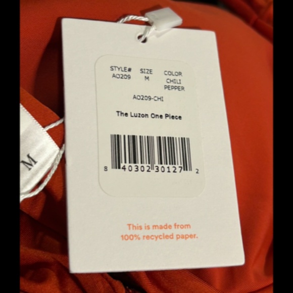 Andie Swim The Luzon Halter Eco Nylon One Piece Swimsuit Chili Pepper Size M NWT - Picture 13 of 16